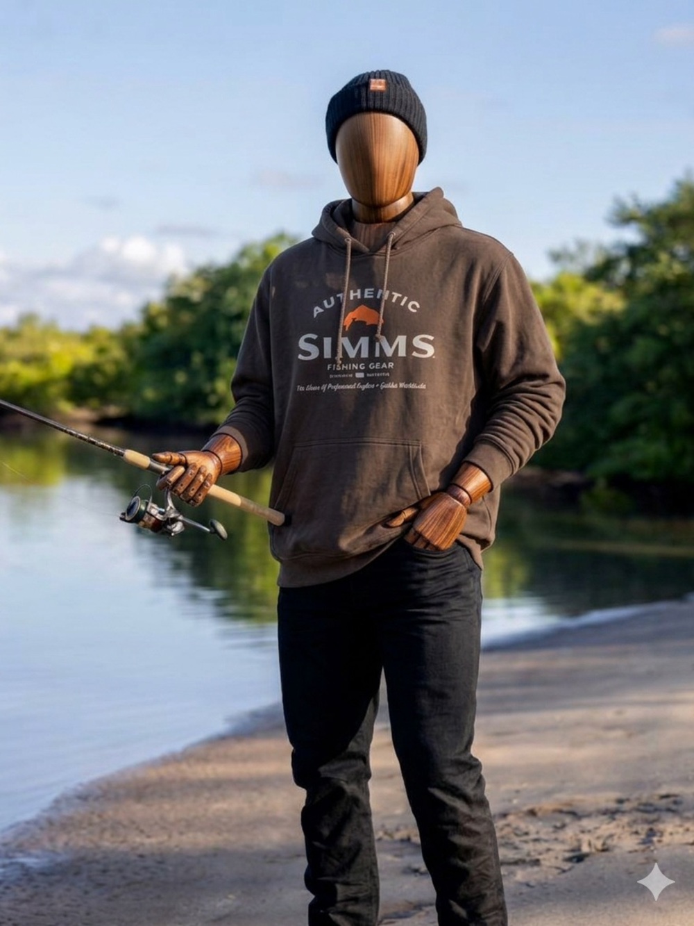 Simms Fishing Gear "Badge of Authenticity" Pullover Hoodie - Men's XL Olive Gree